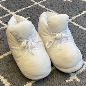 Cozy White Happy Feet Sneaker Slippers